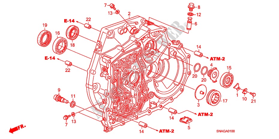 TORQUE CONVERTER CASE for Honda CIVIC 1.6 VXI 4 Doors 5 speed automatic 2010