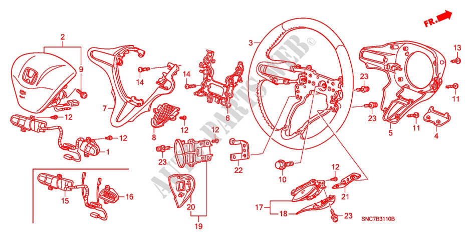 STEERING WHEEL(SRS) for Honda CIVIC HYBRID MX       ALCANTARA 4 Doors full automatic 2011
