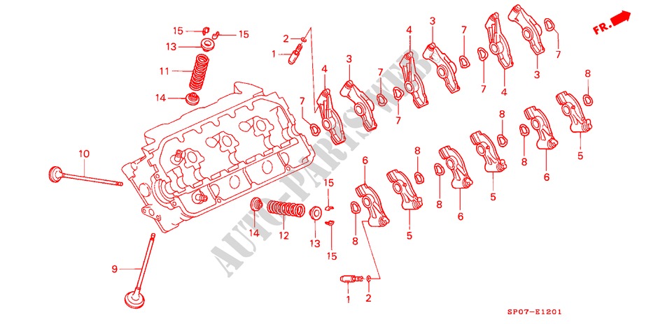 VALVE/ROCKER ARM (RIGHT) for Honda LEGEND LEGEND 4 Doors 4 speed automatic 1992