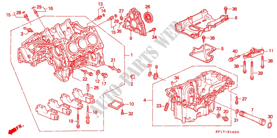 CYLINDER BLOCK/OIL PAN for Honda LEGEND COUPE LEGEND 2 Doors 5 speed manual 1993