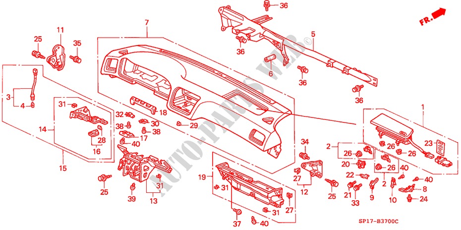 INSTRUMENT PANEL (LH) for Honda LEGEND COUPE LEGEND 2 Doors 5 speed manual 1993