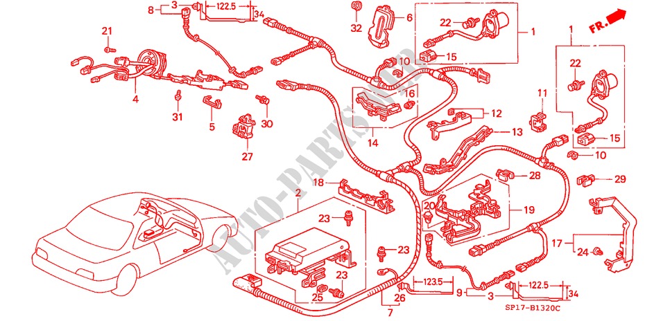 SRS UNIT (LH) for Honda LEGEND COUPE LEGEND 2 Doors 5 speed manual 1993