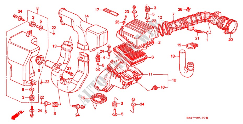 AIR CLEANER for Honda CIVIC CRX VTI 2 Doors 5 speed manual 1993