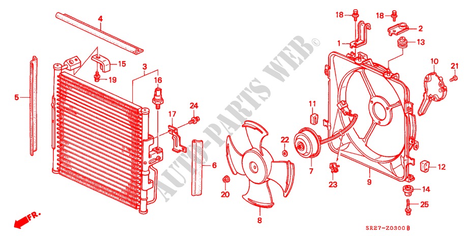 AIR CONDITIONER (CONDENSER) for Honda CIVIC CRX ESI 2 Doors 5 speed manual 1995