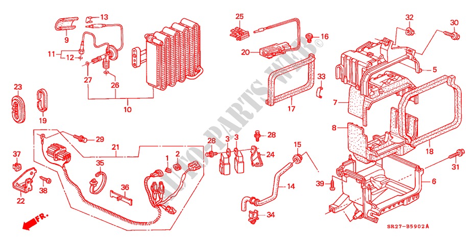 AIR CONDITIONER (COOLING UNIT)(LH)('94 ) for Honda CIVIC CRX ESI 2 Doors 5 speed manual 1995