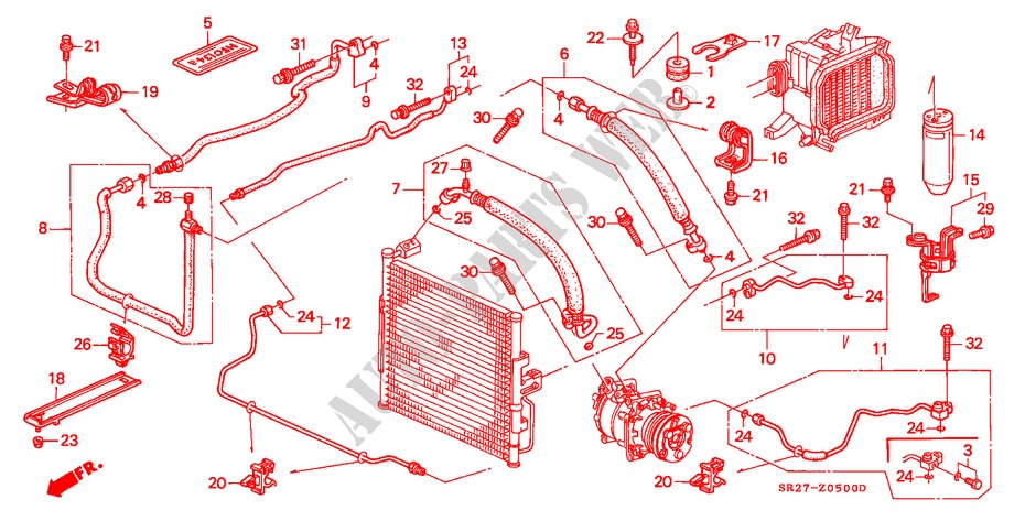 AIR CONDITIONER (HOSES/PIPES)(LH) for Honda CIVIC CRX ESI 2 Doors 5 speed manual 1996