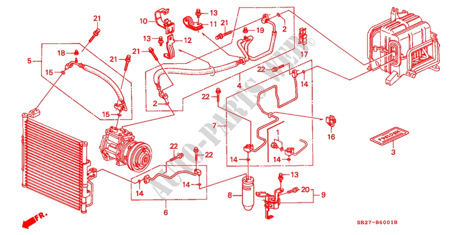 AIR CONDITIONER (HOSES/PIPES)(RH) for Honda CIVIC CRX VTI 2 Doors 5 speed manual 1996
