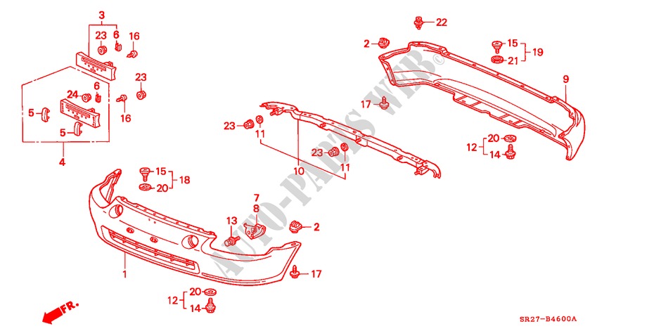 BUMPERS for Honda CIVIC CRX ESI 2 Doors 4 speed automatic 1993