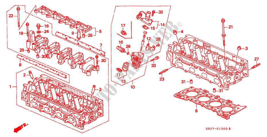 CYLINDER HEAD (SOHC) for Honda CIVIC CRX ESI 2 Doors 5 speed manual 1995