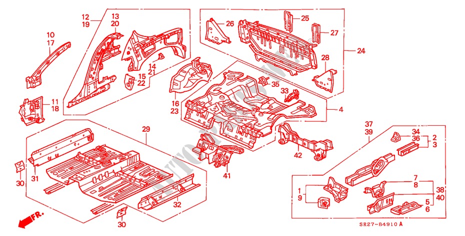 INNER PANELS for Honda CIVIC CRX VTI 2 Doors 5 speed manual 1993