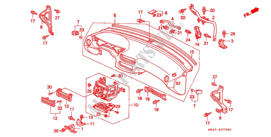 INSTRUMENT PANEL (LH) for Honda CIVIC CRX VTI 2 Doors 5 speed manual 1993