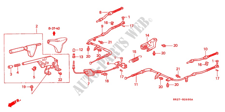 PARKING BRAKE (LH) for Honda CIVIC CRX ESI 2 Doors 5 speed manual 1992