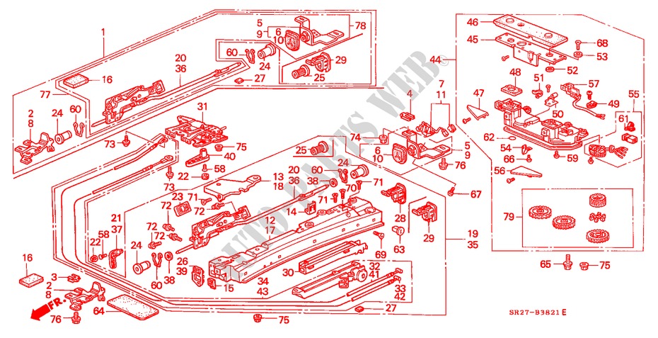 ROOF SIDE LOCK (POWER) for Honda CIVIC CRX VTI 2 Doors 5 speed manual 1993