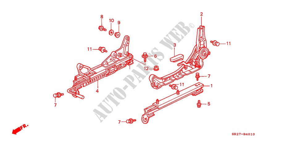 SEAT COMPONENTS (L.) for Honda CIVIC CRX ESI 2 Doors 4 speed automatic 1993