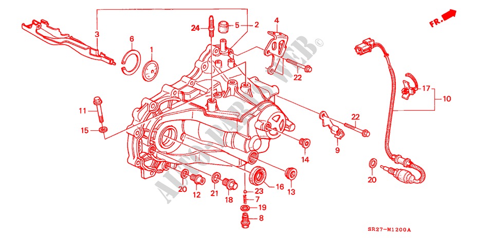 TRANSMISSION HOUSING (DOHC) for Honda CIVIC CRX VTI 2 Doors 5 speed manual 1993