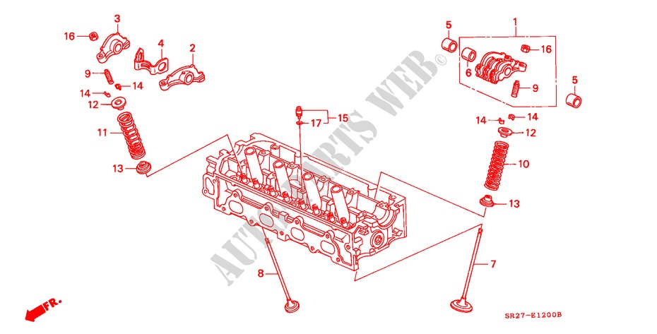VALVE/ROCKER ARM (SOHC) for Honda CIVIC CRX ESI 2 Doors 5 speed manual 1995