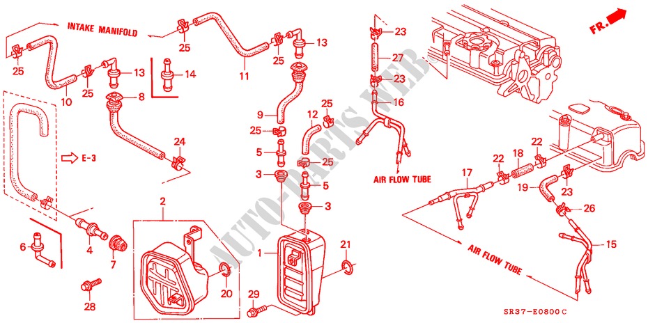 BREATHER CHAMBER for Honda CIVIC VTI 3 Doors 5 speed manual 1993