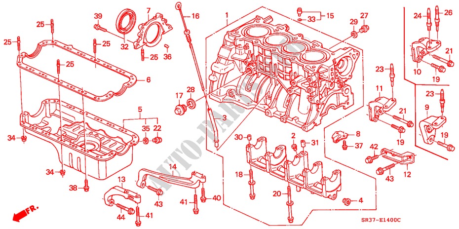 CYLINDER BLOCK/OIL PAN (SOHC,SOHC VTEC) for Honda CIVIC ESI 3 Doors 5 speed manual 1992