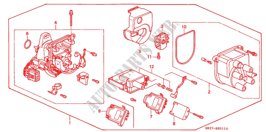 DISTRIBUTOR (TEC) for Honda CIVIC VTI 3 Doors 5 speed manual 1995