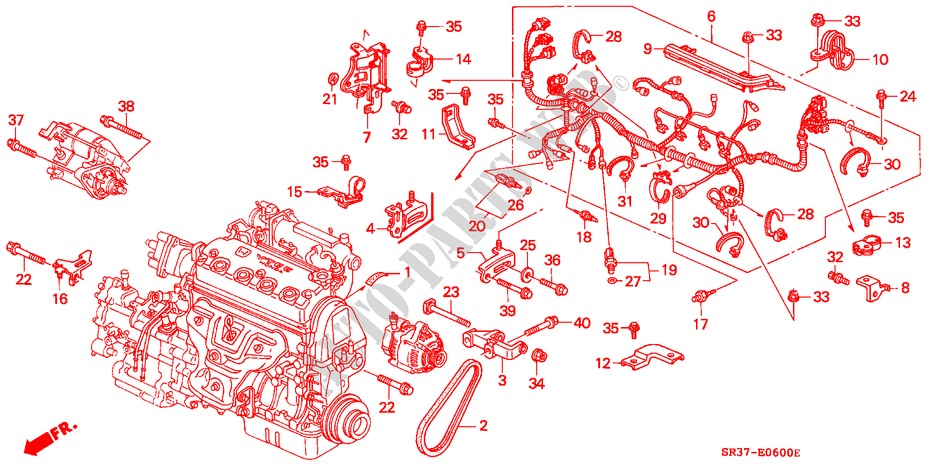 ENGINE WIRE HARNESS/CLAMP (SOHC,SOHC VTEC) for Honda CIVIC ESI 3 Doors 5 speed manual 1992