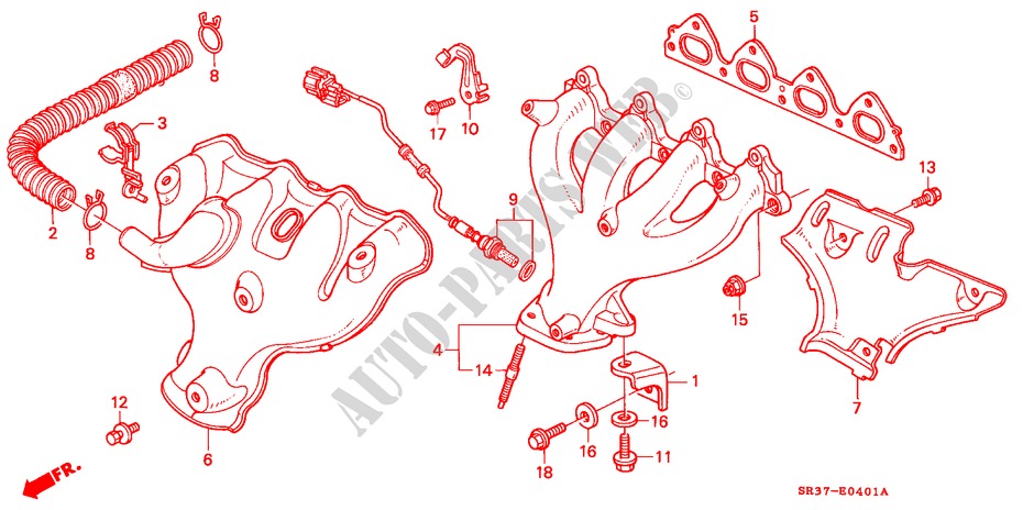 EXHAUST MANIFOLD (2) for Honda CIVIC DX 3 Doors 5 speed manual 1994