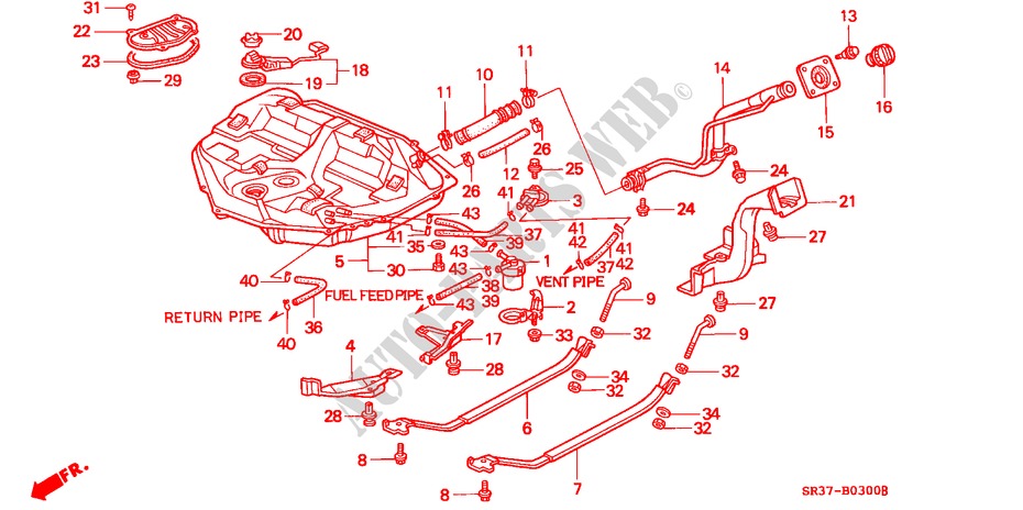 FUEL TANK (CARBURETOR) for Honda CIVIC DX 3 Doors 5 speed manual 1994