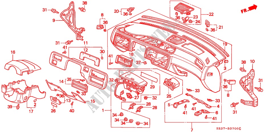INSTRUMENT PANEL (LH) for Honda CIVIC VTI 3 Doors 5 speed manual 1993