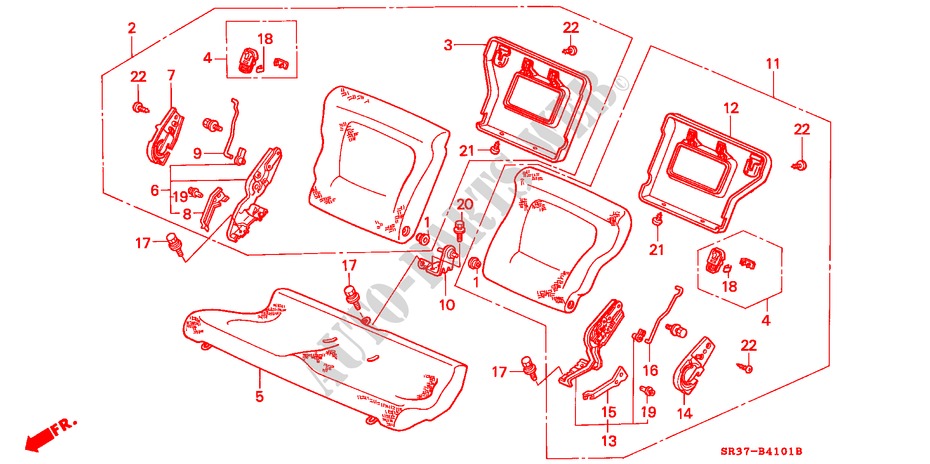 REAR SEAT (VTI) for Honda CIVIC VTI 3 Doors 5 speed manual 1993