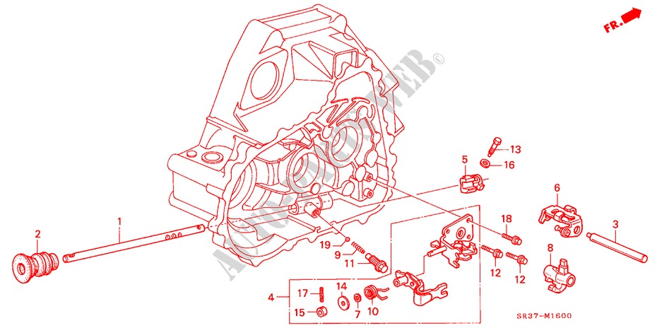 SHIFT ROD/SHIFT HOLDER (DOHC VTEC) for Honda CIVIC VTI 3 Doors 5 speed manual 1993