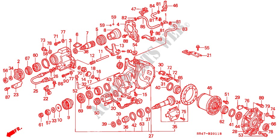 REAR DIFFERENTIAL (ABS) ( '93) for Honda CIVIC RTSI 4 Doors 5 speed manual 1992