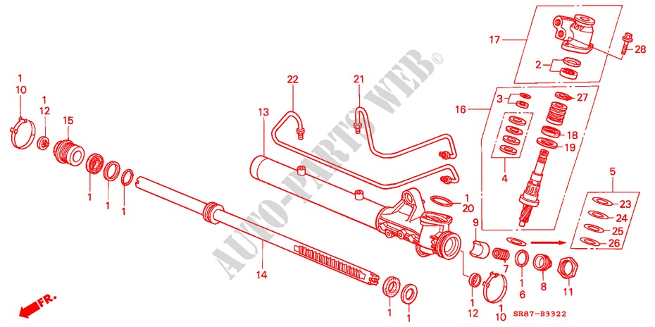 P.S. GEAR BOX COMPONENTS (PORTUGAL) for Honda CIVIC COUPE ESI 2 Doors 4 speed automatic 1995