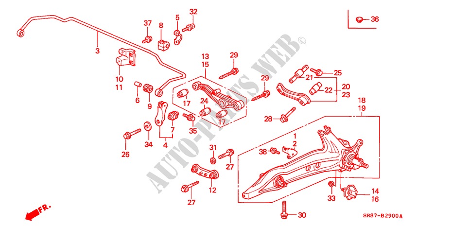 REAR STABILIZER/ REAR LOWER ARM for Honda CIVIC COUPE ESI 2 Doors 4 speed automatic 1995