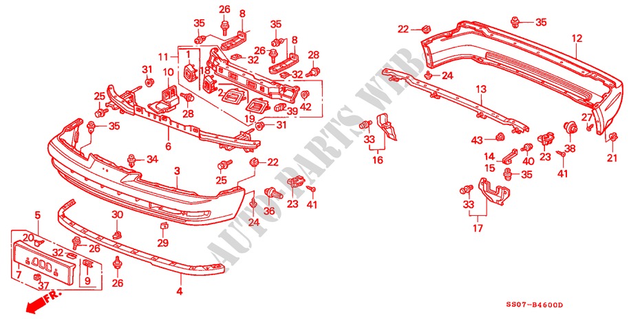 BUMPER for Honda PRELUDE DOHC VTEC 2 Doors 5 speed manual 1993