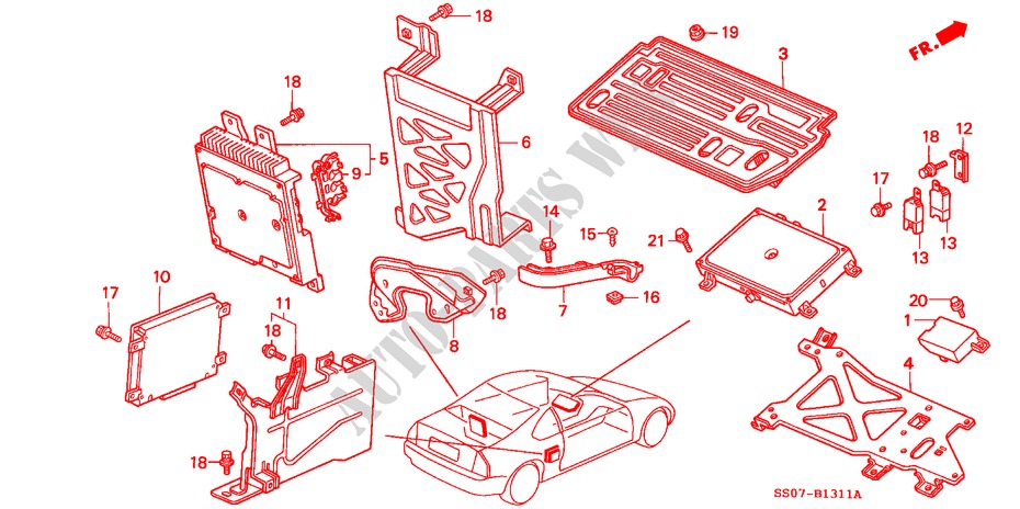 CONTROL UNIT (CABIN)(4) for Honda PRELUDE DOHC VTEC 2 Doors 5 speed manual 1993