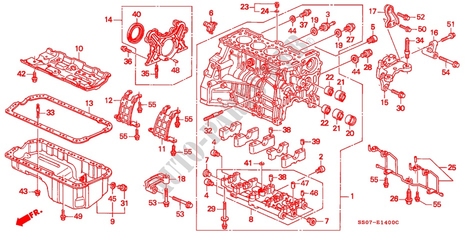 CYLINDER BLOCK/OIL PAN for Honda PRELUDE DOHC VTEC 2 Doors 5 speed manual 1993