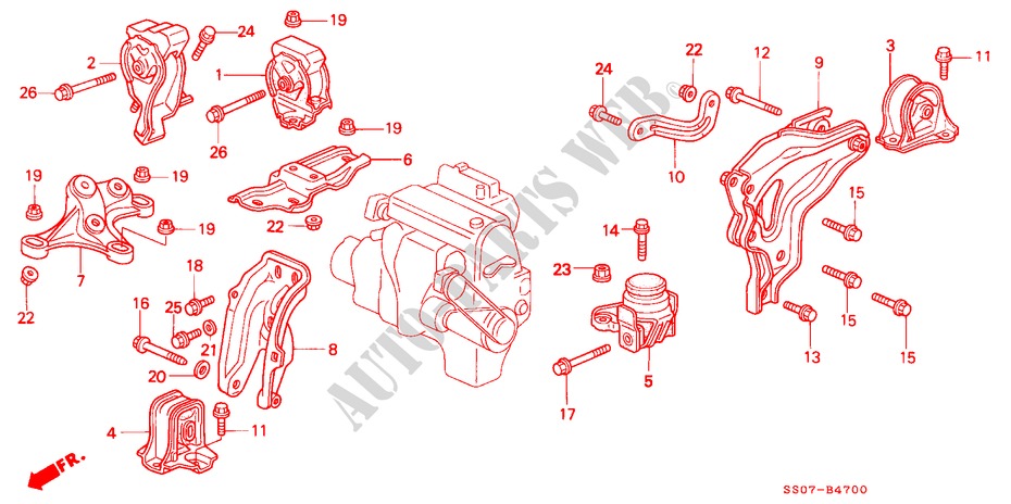 ENGINE MOUNTS for Honda PRELUDE 2.0I 2 Doors 5 speed manual 1993