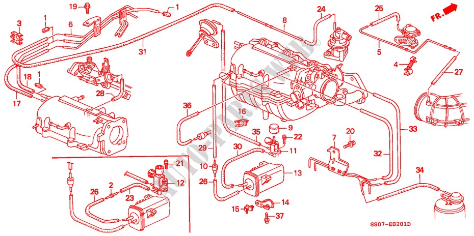INSTALL PIPE/TUBING (2) for Honda PRELUDE DOHC VTEC 2 Doors 5 speed manual 1993