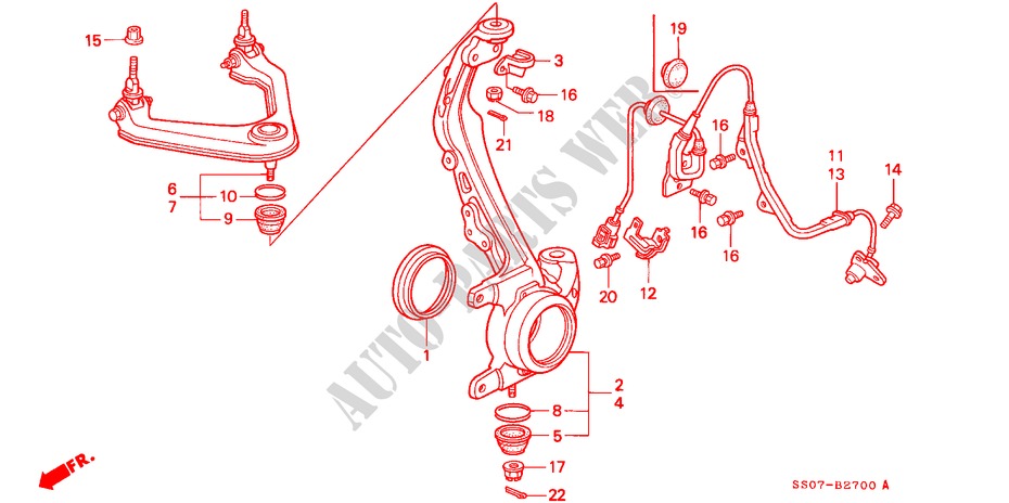 KNUCKLE for Honda PRELUDE DOHC VTEC 2 Doors 5 speed manual 1993