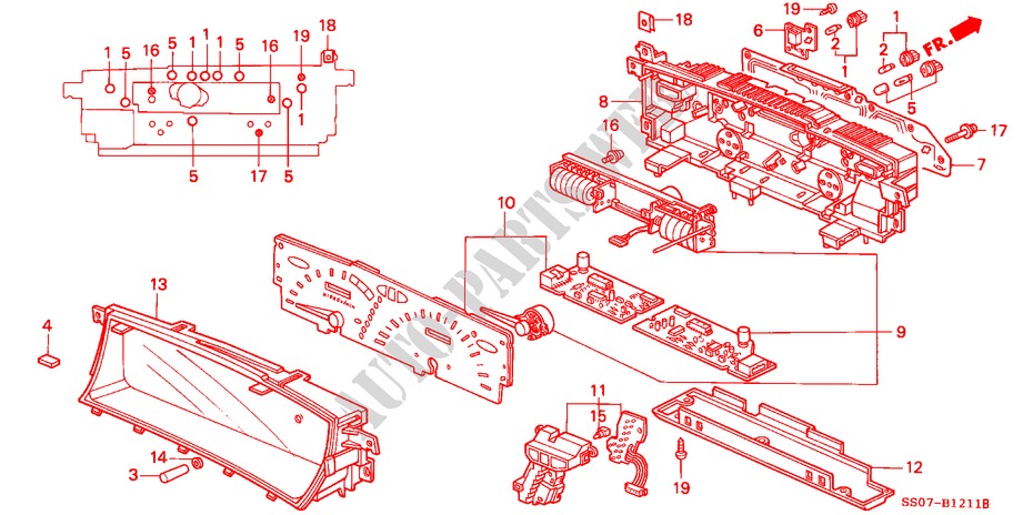 METER COMPONENTS (2) for Honda PRELUDE DOHC VTEC 2 Doors 5 speed manual 1993