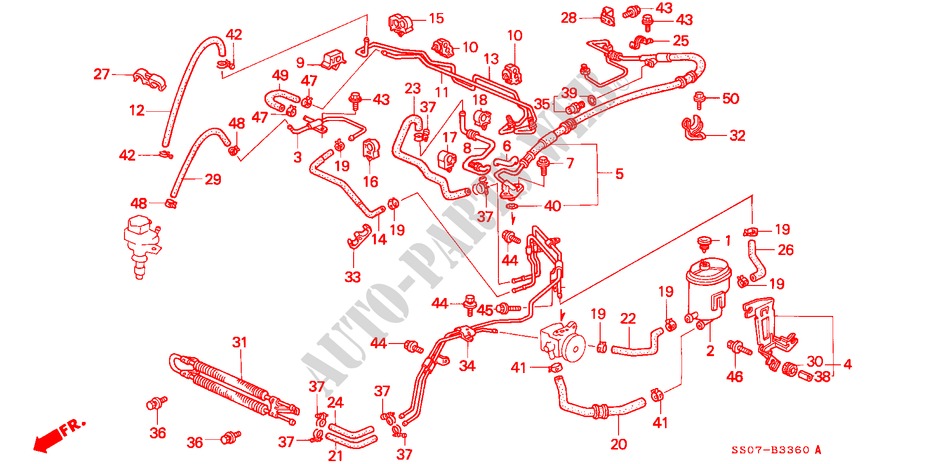 P.S. LINE (1) for Honda PRELUDE 2.3I 2 Doors 5 speed manual 1996