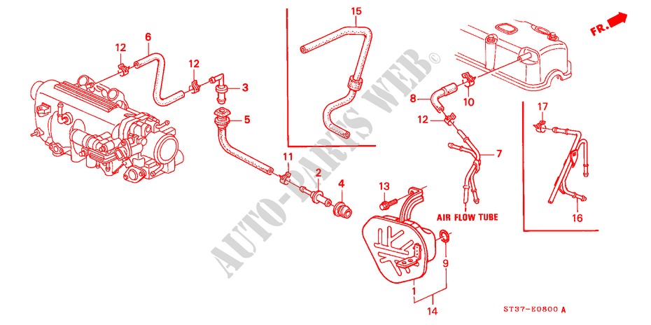 BREATHER CHAMBER (SOHC) for Honda CIVIC 1.6ILS 5 Doors 5 speed manual 1995