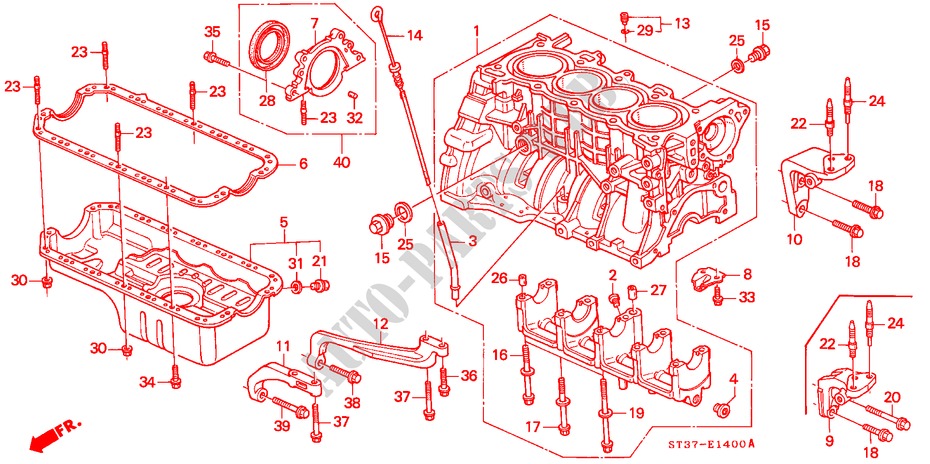 CYLINDER BLOCK/OIL PAN (SOHC) for Honda CIVIC 1.6ILS 5 Doors 5 speed manual 1995