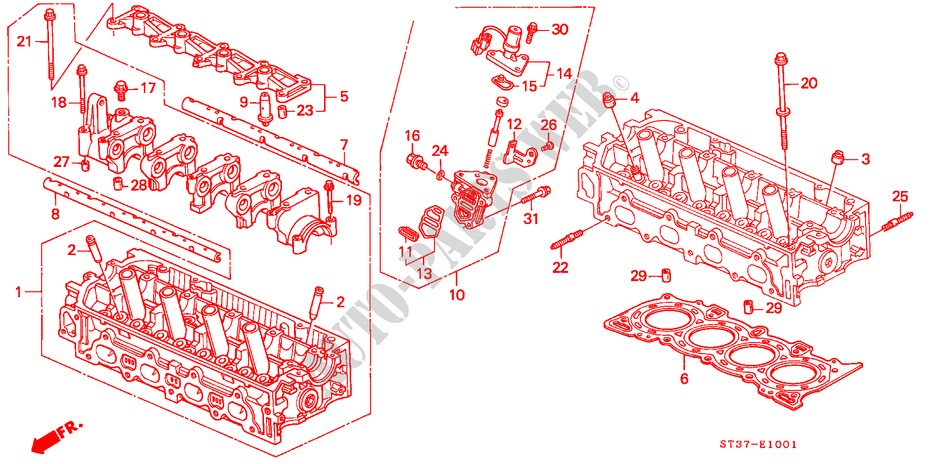 CYLINDER HEAD (SOHC VTEC) for Honda CIVIC 1.6ISR 5 Doors 5 speed manual 1995