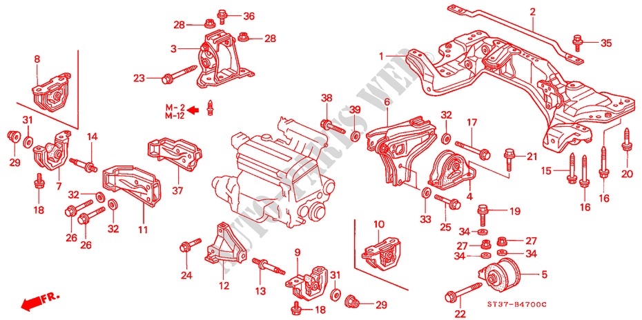 ENGINE MOUNTS (MT) for Honda CIVIC 1.6ILS 5 Doors 5 speed manual 1995