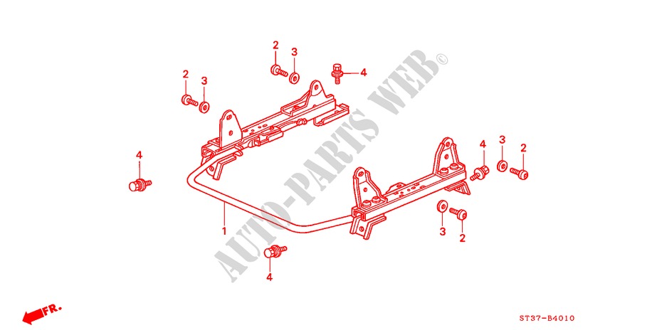 FRONT SEAT COMPONENTS (L.) (MANUAL SLIDE) for Honda CIVIC 1.6ISR 5 Doors 5 speed manual 1995