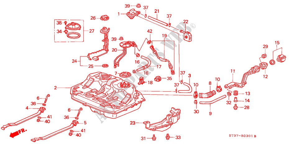 FUEL TANK (DIESEL) for Honda CIVIC 2.0ITD 5 Doors 5 speed manual 1998