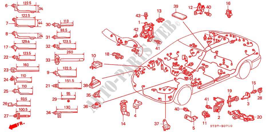 HARNESS BAND/BRACKET (LH) for Honda CIVIC 1.6ILS 5 Doors 5 speed manual 1995