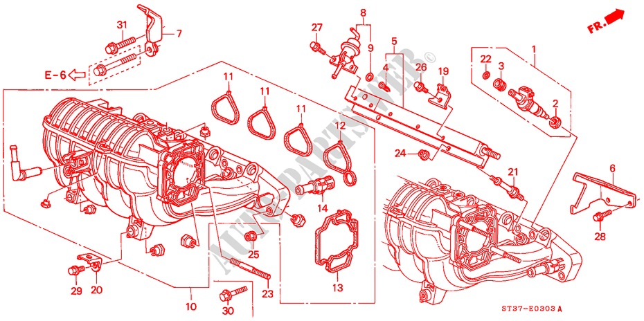 INTAKE MANIFOLD (SOHC) ('97) for Honda CIVIC 1.4IS 5 Doors 5 speed manual 1997