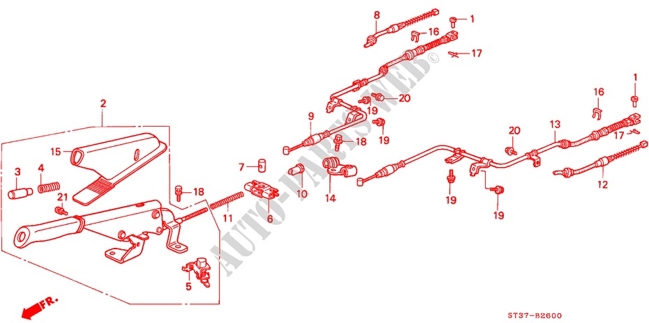 PARKING BRAKE for Honda CIVIC 1.6ISR 5 Doors 5 speed manual 1995