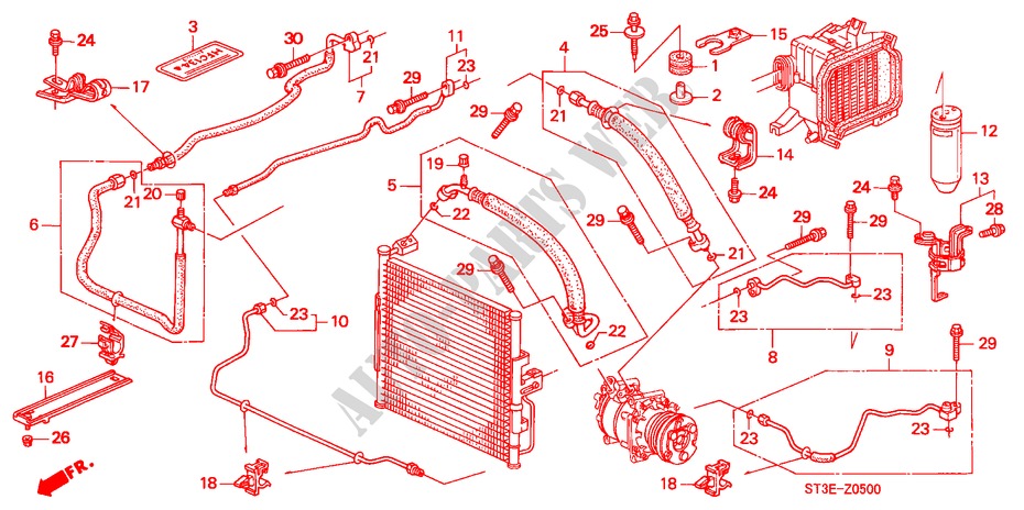 AIR CONDITIONER (HOSES/PIPES) (LH) for Honda CIVIC ES 5 Doors 5 speed manual 1999